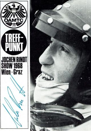 Jochen Rindt - Signed B/w Vintage Postcard