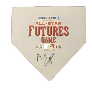 Rafael Devers Signed 2015 Futures Game Mini Home Plate Boston Red Sox Beckett Au