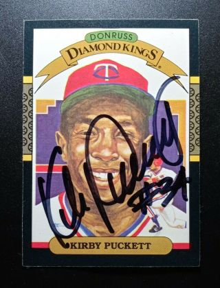 1987 Donruss Kirby Puckett Dk Bas Beckett Signed Autograph Twins Card Hof D.  06