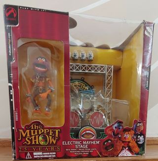 The Muppet Show 25 Years Electric Mayhem Stage With Animal Figure Drum Set