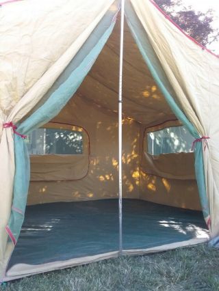 Vintage Coleman Tent Canvas Vagabond Cabin Tent 12x9.