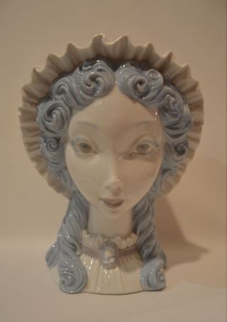 Vintage Lladro Girl With Cap Head Bust Porcelain Figure 01004686 RARE 2