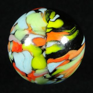 Vintage Marble.  45/64 ",  Christensen Agate Dark Amber Base Guinea.