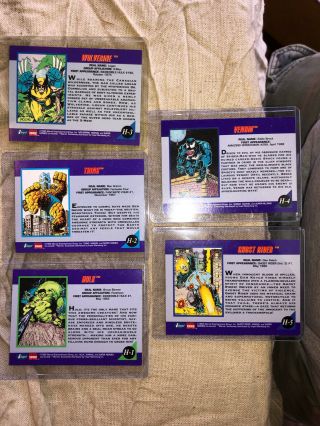 1992 Series 3 Impel MARVEL UNIVERSE 5 Card Hologram Complete Set: H1 - H5 Venom 2