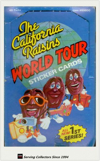 1988 The California Raisins World Tour Sticker Card Box (48 Packs) X2 Boxe - Rare