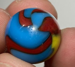 Early Machine Made Vintage Marble Peltier Superman Marble 11/16” NM, 6