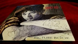 Rare Signed Simply Red - Picture Book Lp Cover Autographed By Most Of Band Warp