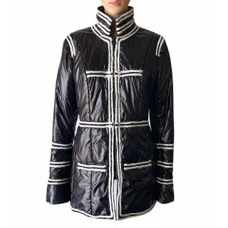 Vintage Chanel Black Nylon Sport Line Puffer Jacket / Coat 44 / Large