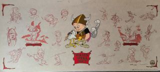 Wb - Looney Tunes - Bugs Bunny/elmer Fudd Lumicel With Model Sheet Background