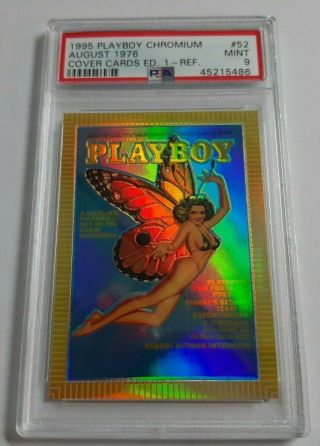 1995 Playboy Chromium Refractor Card 52 August 1976 Graded Psa 9 Pop 1