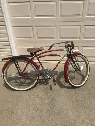 Vintage 1930’s Prewar Schwinn Mead Ranger Mens Bicycle Red & White Project Bike