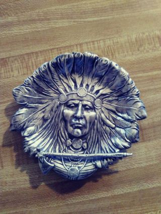 Vintage 925 Fine Sterling Silve Native America " Unger Bros.  Pin Dish (ca.  1900 