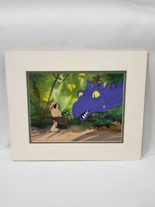 Rare George Of The Jungle Production Cel With Key Master Set - Up - Matted