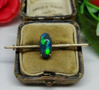 15ct Black Opal Brooch.  Antique Brooch.  Vintage Ring.  Black Opal Jewellery.  Opal