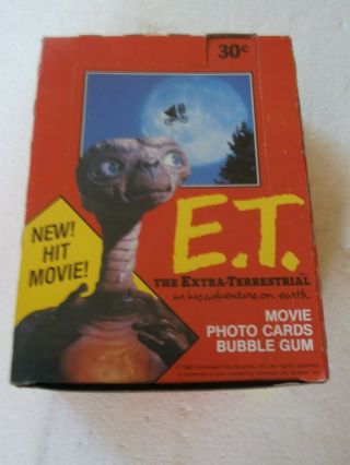 E T 1982 Movie Cards Display Box Wiith 34 Packs