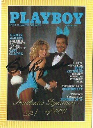 Burt Reynolds 1996 Playboy Chromium Cover Edition 3 Autograph Card Deceased