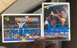 Two Hulk Hogan 1990 Classic Autographed Signed Wrestling Card Wwf Wwe Rare