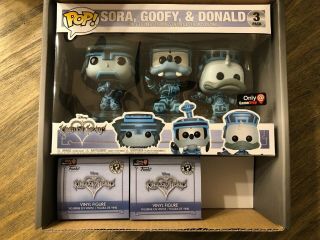 Funko Pop Kingdom Hearts Sora,  Goofy,  Donald Tron 3 Pack Gamestop Exclusive Box