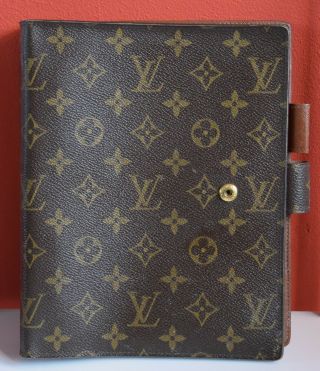 Vintage Louis Vuitton Monogram Large Ring Agenda Cover Gm Planner 7 " X 9 "