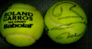 Rafael Nadal Autographed Roland Garros French Open Tennis Ball With Red Clay