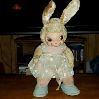 Vtg Very Rare Rushton Easter Bunny Rabbit Rubber Face 21 
