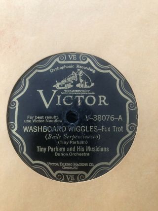 78rpm Jazz Victor V - 38076 Tiny Parham Washboard Wiggles/echo Blues Vg,