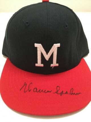 Warren Spahn Autographed Signed Milwaukee Braves Hat (fitted)