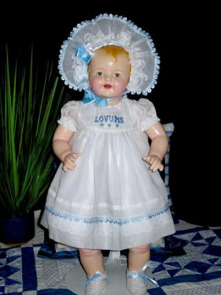 Vintage 27 " Effanbee Lovums Composition Doll W/toddler Legs