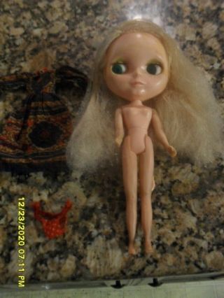 Kenner 1972 Vintage Blythe Doll Blonde With Pull String To Change Eye Color