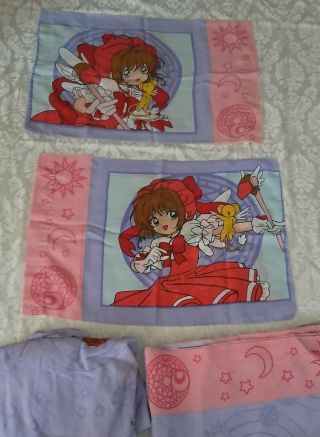 Vintage ⦑❤`᠀ ⵓ♡⋆ဗᨀⴰ༝ Cardcaptor Sakura ✧ Twin Bed Sheet Set 2 Pillow Case