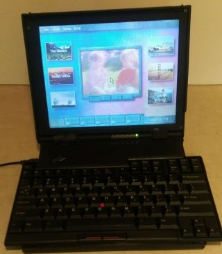 Vintage Ibm Thinkpad 701cs W/ Butterfly Keyboard Floppy Dock Boot Win 3.  1 701c