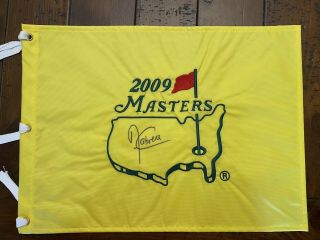 Angel Cabrera Signed 2009 Masters Golf Pin Flag.  In Bag.  No