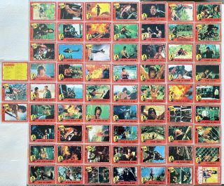 1985 Rambo First Blood Part Ii 66 Card Complete Vintage Base Trading Card Set