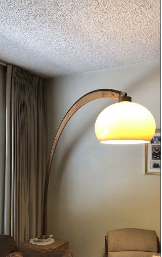 Nova Oak/brass Mid Century Vintage Arc Arch Floor Lamp 7ft Tall “great Shape”