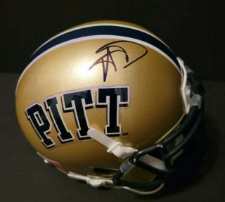 Aaron Donald Autographed Signed Pitt Mini Helmet