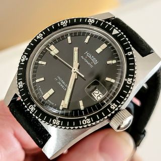 Hilton Automatic Divers Watch Incabloc 17 Jewels Vintage Wristwatch Swiss 37mm