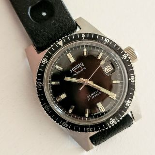 HILTON Automatic Divers Watch Incabloc 17 Jewels Vintage Wristwatch Swiss 37mm 3