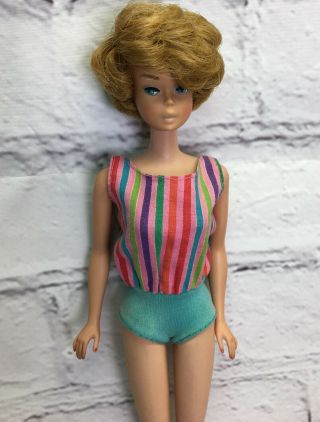 Vintage Rare European American Girl Sidepart Bubble Cut Barbie Doll All