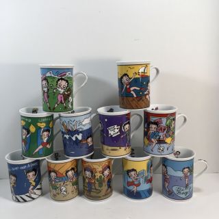 Betty Boop Collectors Mugs The Danbury Fine Porcelain Set Of 11 Coffee Tea