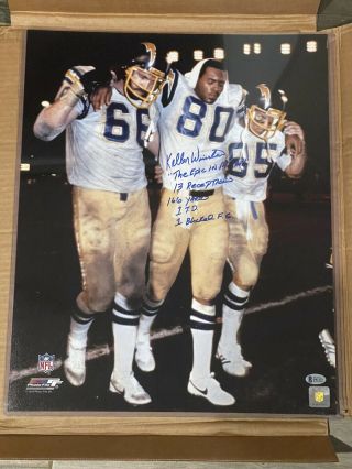 Kellen Winslow Autographed Chargers 16x20 With 3 Inscriptions - Beckett