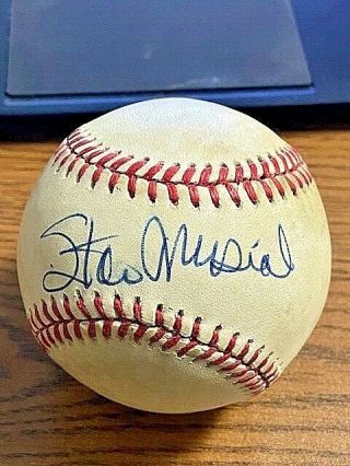 Stan Musial 2 Signed Autographed Onl Baseball Cardinals Hof