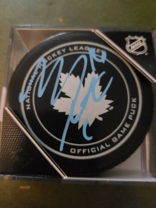 Mitch Marner Signed Toronto Maple Leafs 100th Anniversary Puck (aj Sports)