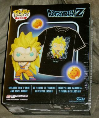 Funko Pop & Tees Dragon Ball Z Saiyan 3 Goku Figure W T - Shirt (large) Nib