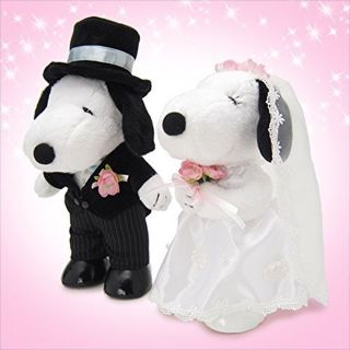 Peanuts Snoopy & Belle Wedding Welcome Doll Stuffed Toy Western - Style L From Jp