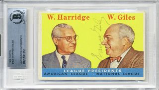 - Rare - 1958 - Warren Giles - Topps Bas Signed/autograph/auto Hof Baseball Card
