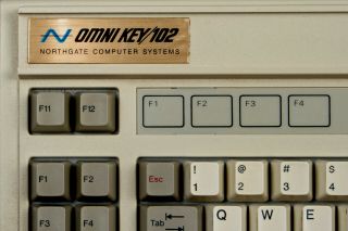 Vintage Northgate Omnikey 102 Keyboard Gold Label Blue Alps Switches.  All
