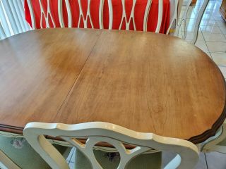 Vintage French Provincial Dining Set Table and 8 Chairs 3
