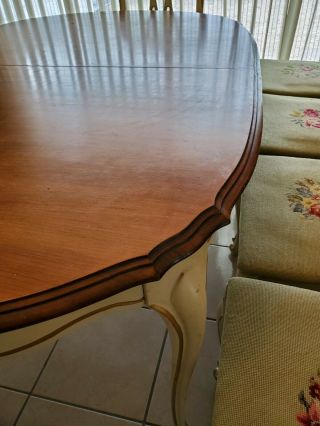 Vintage French Provincial Dining Set Table and 8 Chairs 4