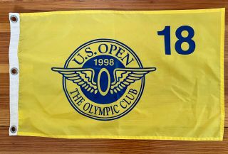 1998 Golf Us Open 18 Pin Flag The Olympic Club 21 1/2 X 13 1/2 In.
