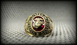 Vintage United States Marines 10k Gold Ring Size 10.  5